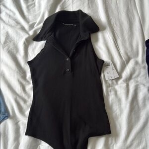 Abercrombie & Fitch Black Collared Bodysuit